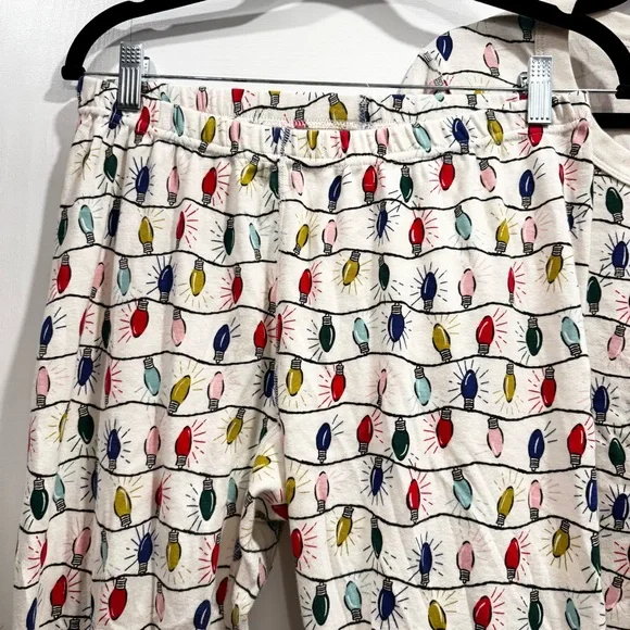 Hanna Andersson Women’s Holiday Long John Pajama Set Bright Blubs Christmas - Picture 5 of 11